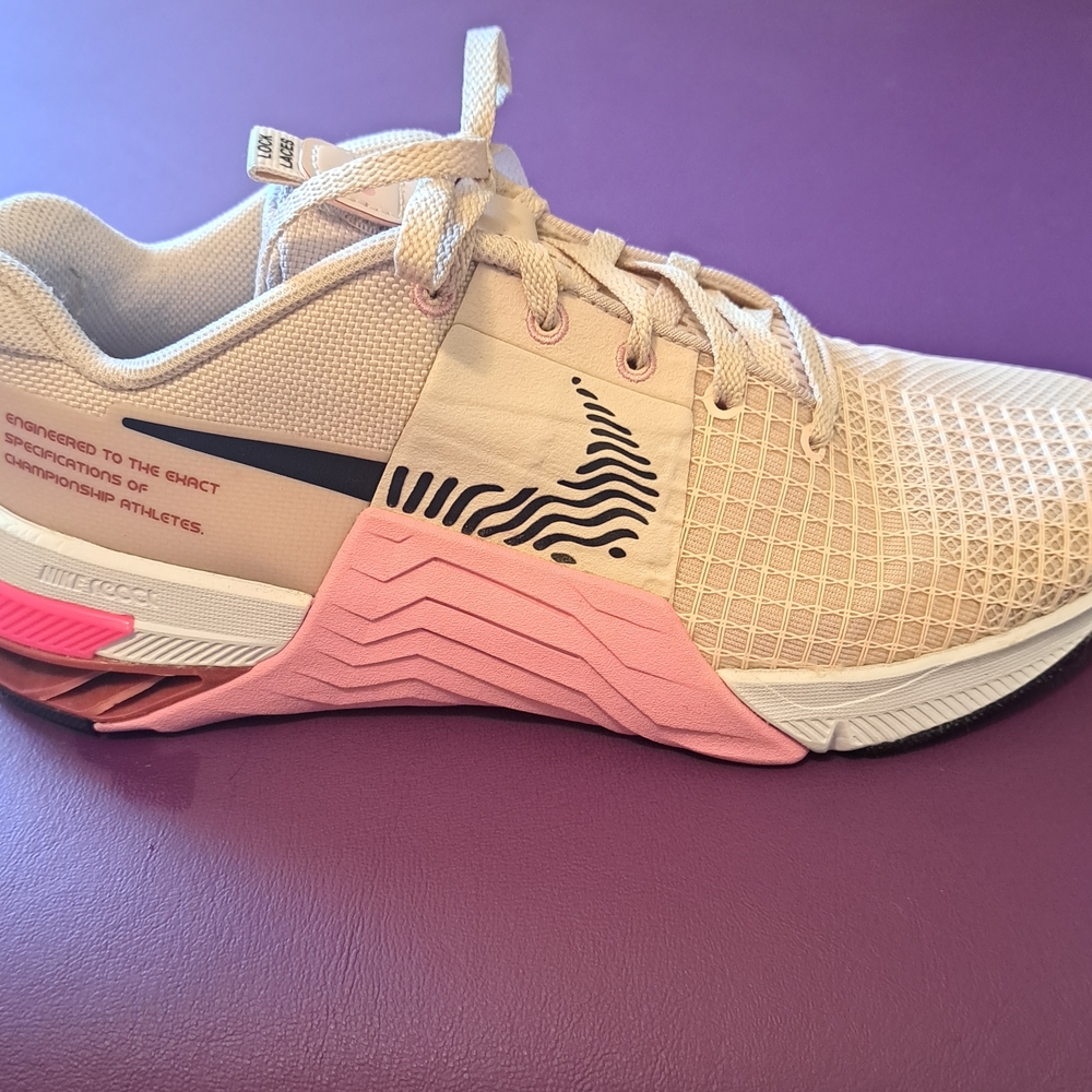 Women's Athletic Shoes - Pink and Cream